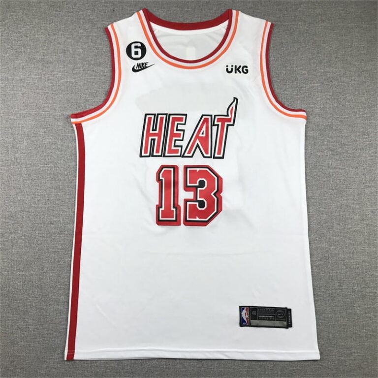 2022-23 Miami Heat Bam Adebayo #13 White Vintage Jersey