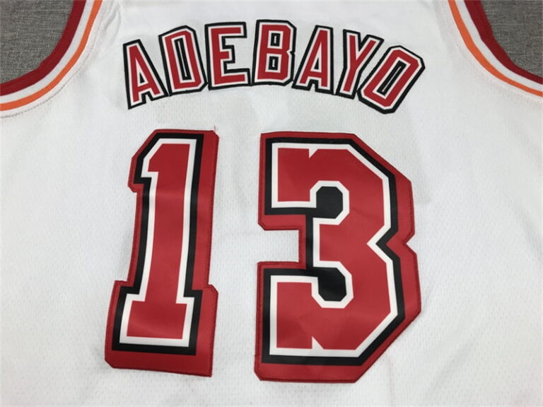 2022-23 Miami Heat Bam Adebayo #13 White Vintage Jersey - Image 3