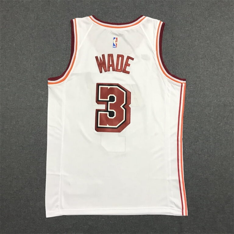 2022-23 Miami Heat Dwyane Wade #3 White Vintage Jersey - Image 6