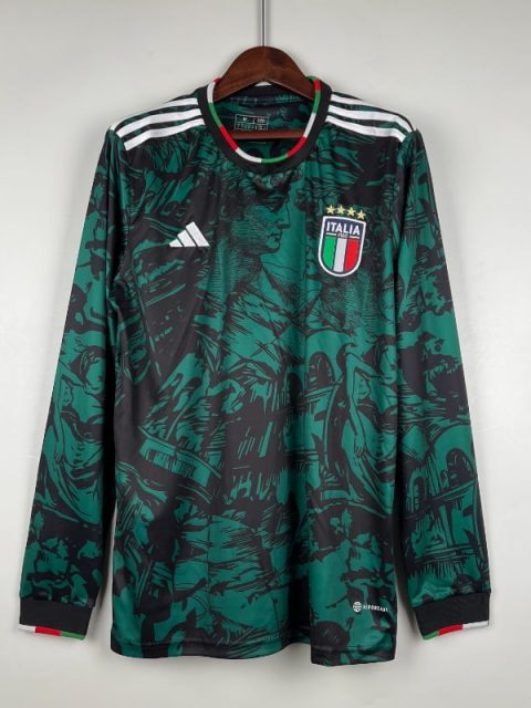 2023 Long Sleeved Italy Special Edition Green Soccer Jersey