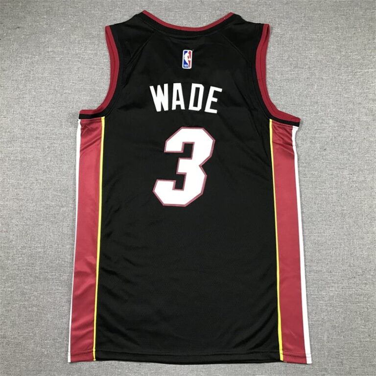 2023 Miami Heat Dwyane Wade #3 Black Jersey - Image 4