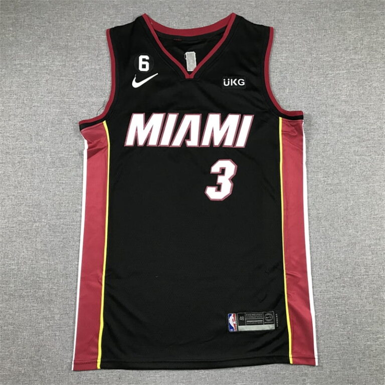 2023 Miami Heat Dwyane Wade #3 Black Jersey