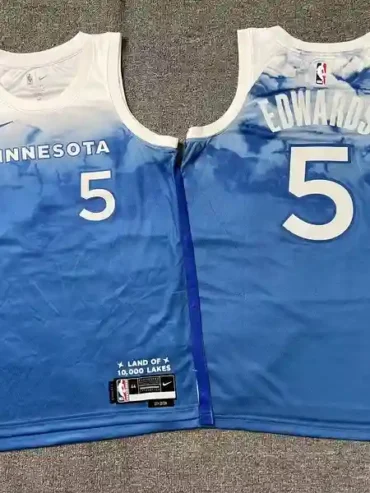 2023 Minnesota Timberwolves Anthony Edwards #5 Embroidery Jersey