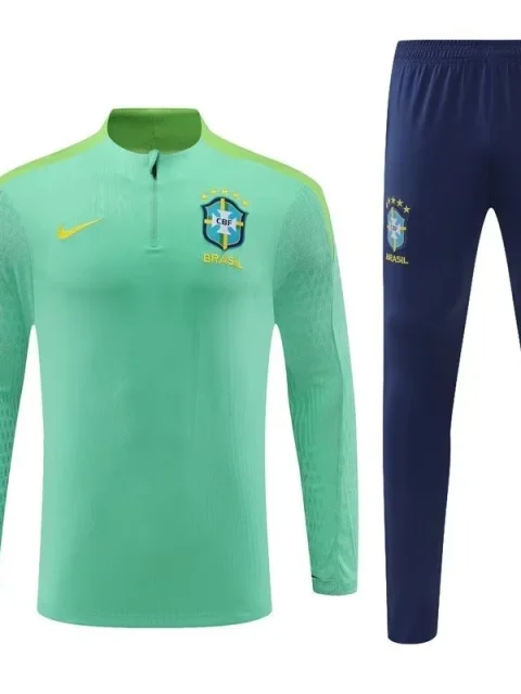 2024 Brazil Green Long Sleeve Training Suit
