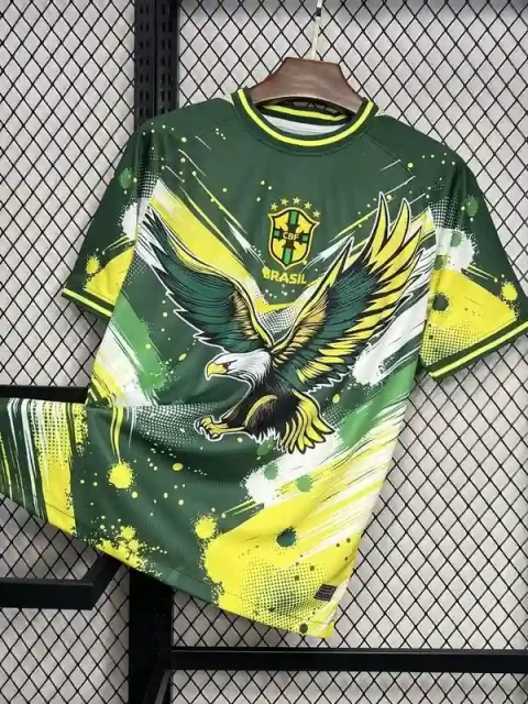 2024 Brazil Yellow And Green Special Edition Soccer Jersey