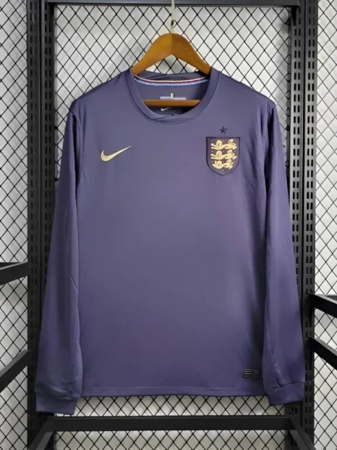2024 England Long Sleeve Soccer Jersey Away