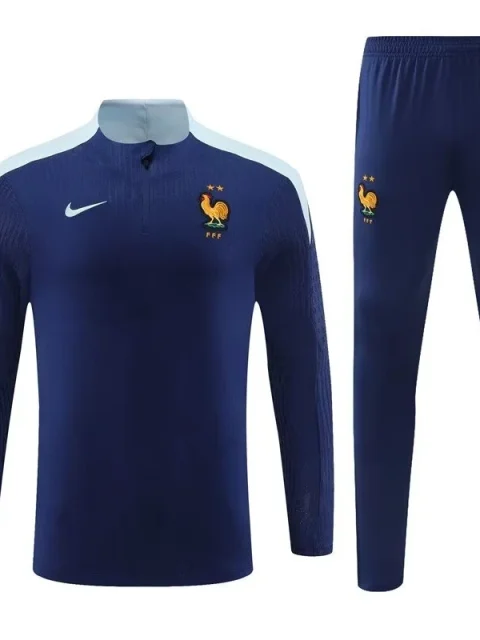 2024 France Blue Long Sleeve Training Suit