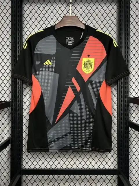 2024 Goalkeeper Black Spain Soccer Jersey