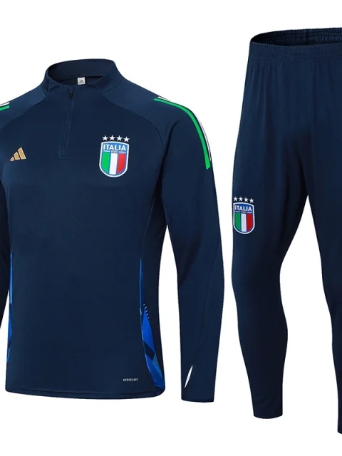 2024 Italy Long Sleeved Royal Blue Training Suit