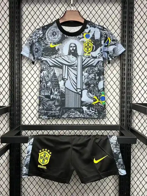 2024 Kids Brazil Black Special Edition Soccer Jersey