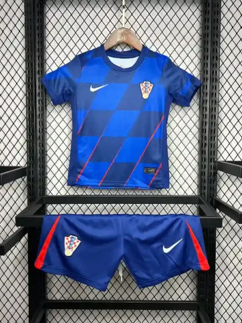 2024 Kids Croatia Soccer Jersey Away