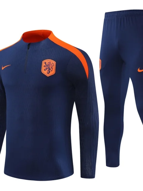 2024 Netherlands Long Sleeve Navy Blue Training Suit