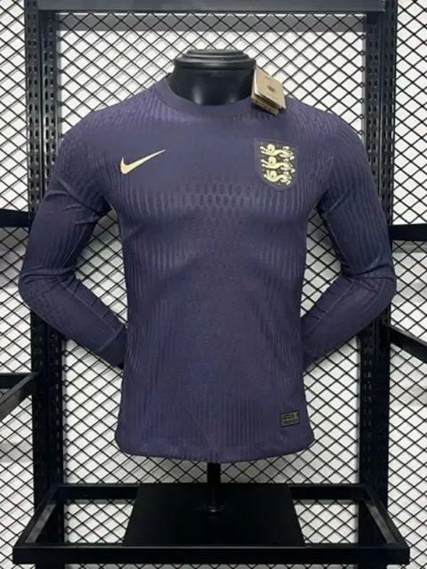 2024 Player England Long Sleeve Soccer Jersey Away