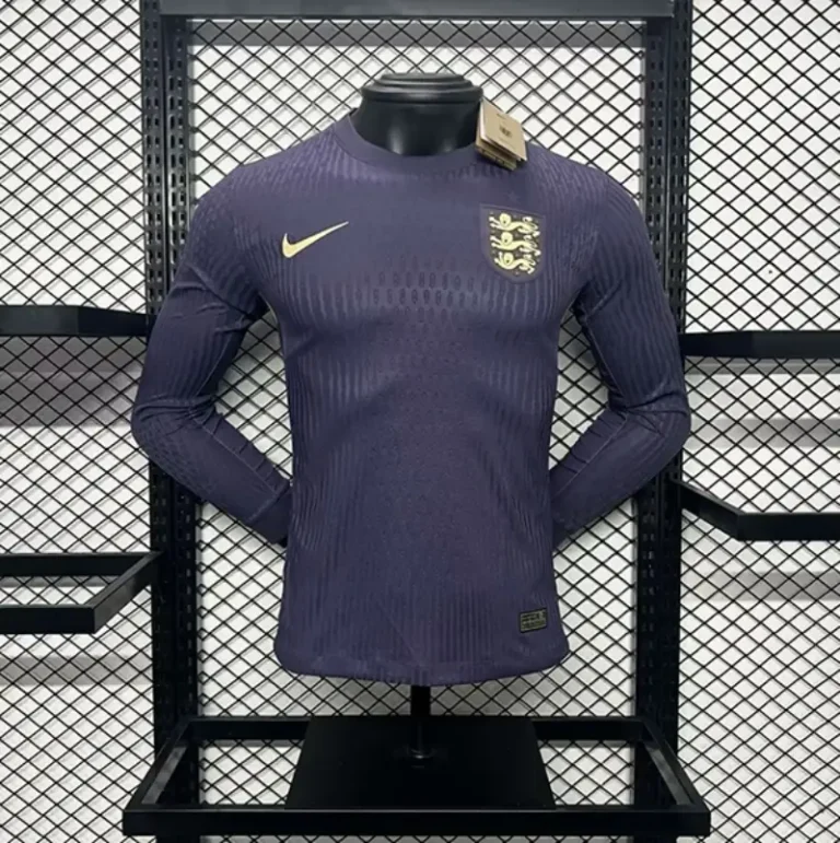 2024 Player England Long Sleeve Soccer Jersey Away
