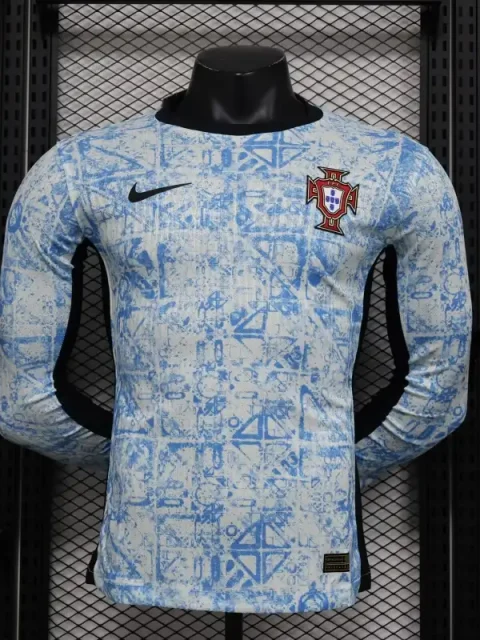 2024 Player Portugal Long Sleeve Soccer Jersey Away