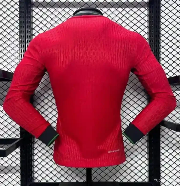 2024 Player Portugal Long Sleeve Soccer Jersey Home - Image 8