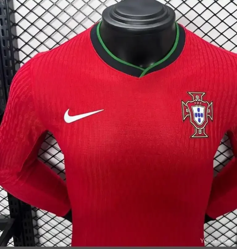 2024 Player Portugal Long Sleeve Soccer Jersey Home - Image 4