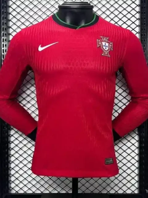 2024 Player Portugal Long Sleeve Soccer Jersey Home
