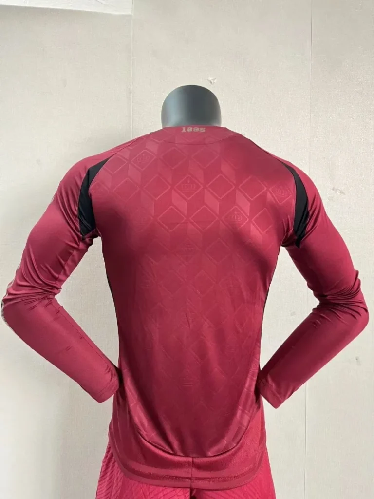 2024 Player Version Belgium Long Sleeve Soccer Jersey Home - Image 7