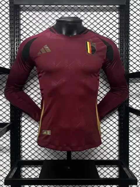 2024 Player Version Belgium Long Sleeve Soccer Jersey Home