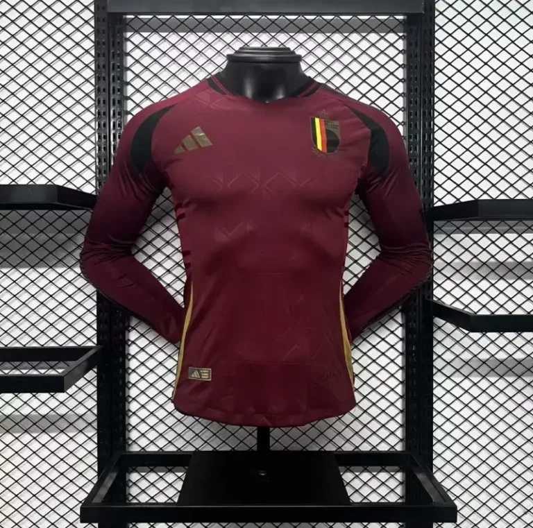 2024 Player Version Belgium Long Sleeve Soccer Jersey Home