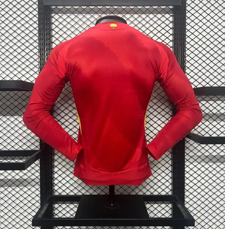 2024 Player Version Spain Long Sleeve Soccer Jersey Home - Image 4