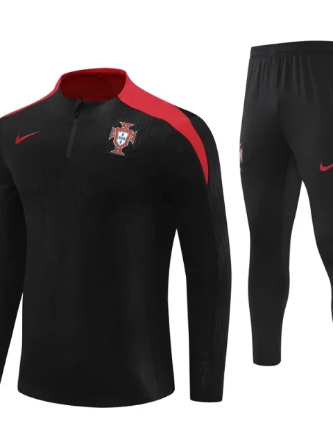 2024 Portugal Long Sleeve Black Training Suit