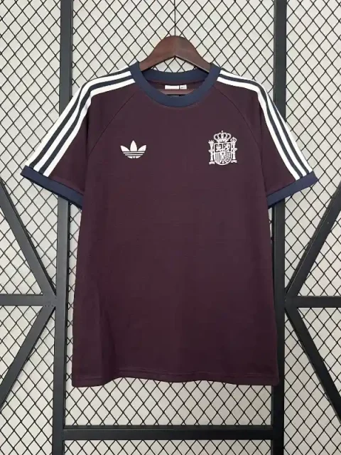 2024 Spain Euro Retro Style Brown Soccer Jersey