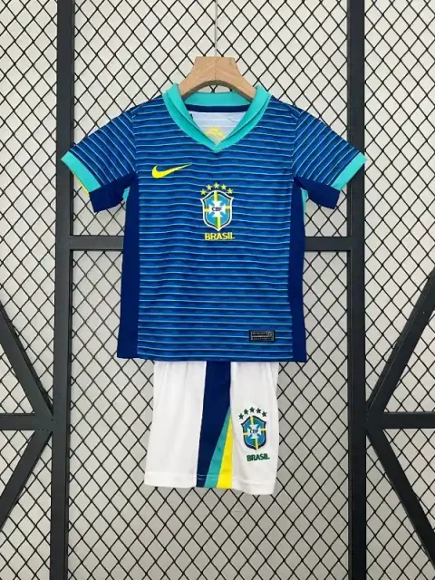 2024 Kids Brazil Soccer Jersey Away