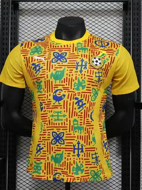 2025 Player Version Ghana Yellow Pre-match Soccer Jersey