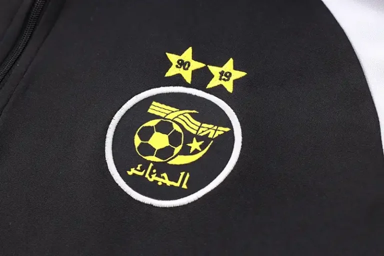 23-24 Algeria Half Zipper Long Sleeved Black Grey Training Suit - Image 3