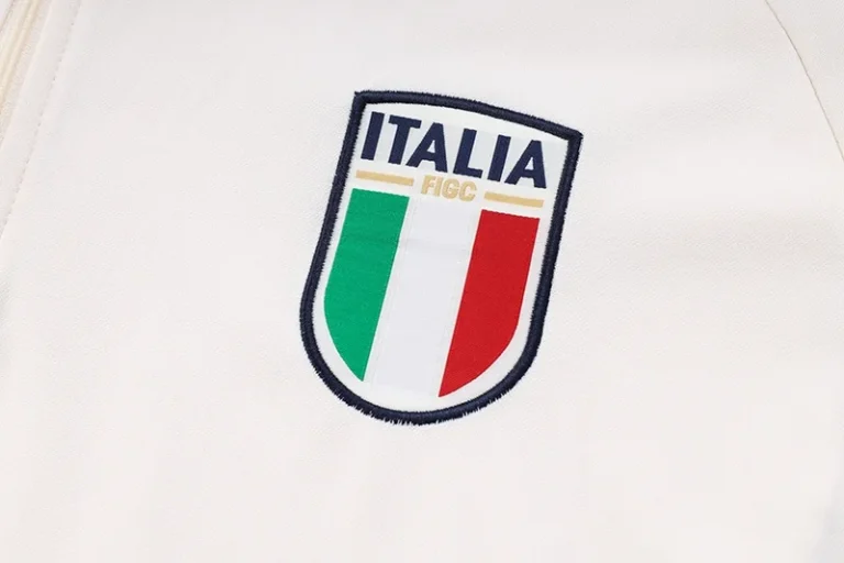 23-24 Italy Half Zipper Long Sleeved Off-white Training Suit - Image 2