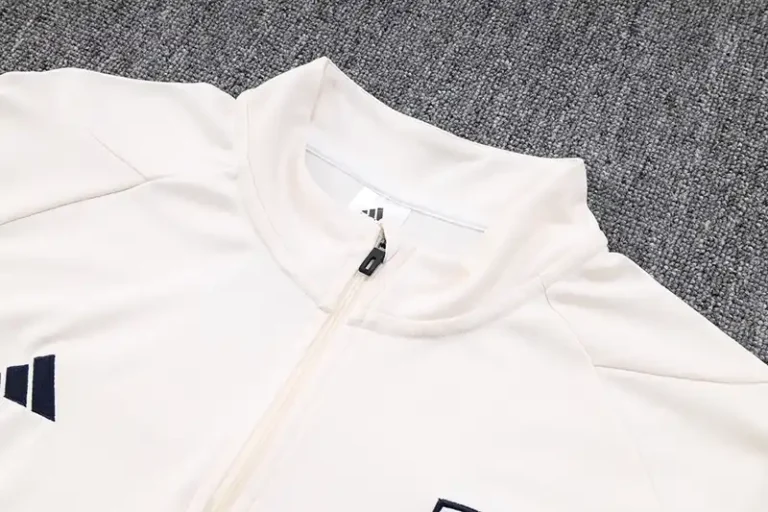 23-24 Italy Half Zipper Long Sleeved Off-white Training Suit - Image 9