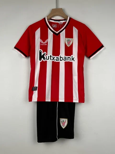 23-24 Kids Athletic Bilbao Soccer Jersey Home