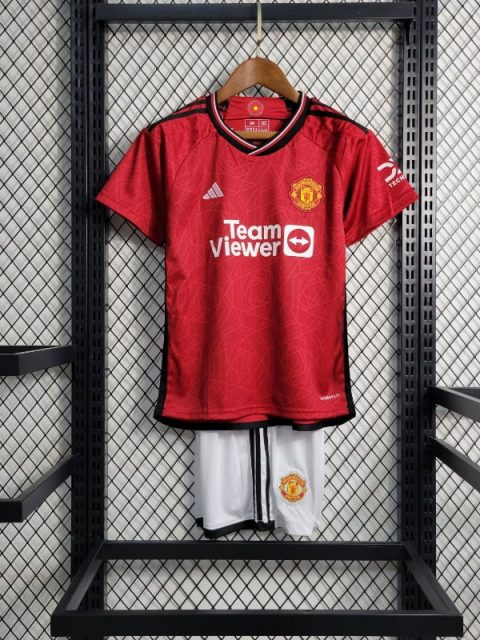 23-24 Kids Manchester United Soccer Jersey Home