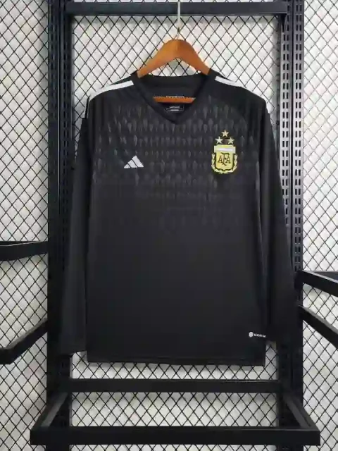 2023 Long Sleeve Goalkeeper Argentina Black Soccer Jersey