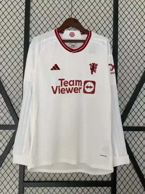 23/24 Long Sleeved Manchester United Soccer Jersey Second Away