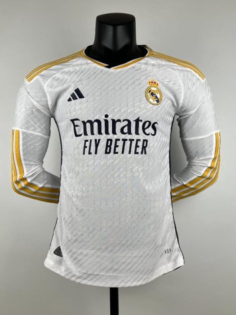 23-24 Players Long Sleeve Real Madrid Soccer Jersey Home