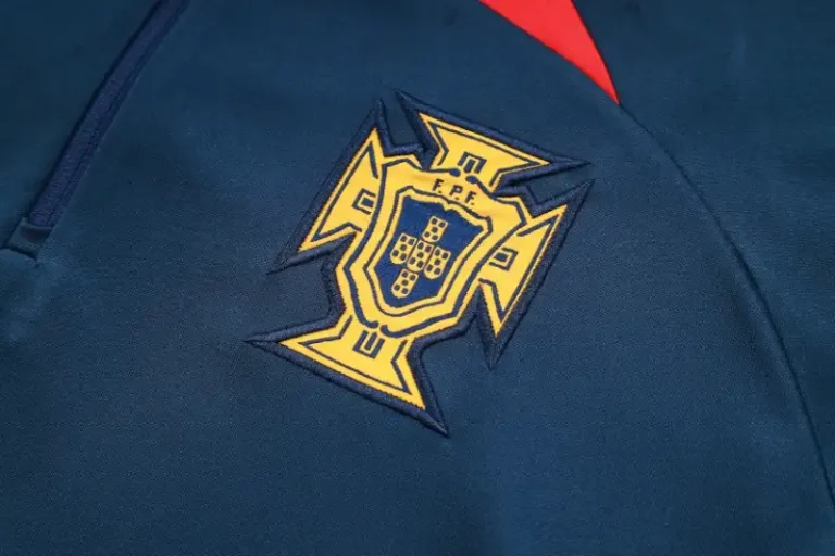 23-24 Portugal Half Zipper Long Sleeved Royal Blue Training Suit - Image 3