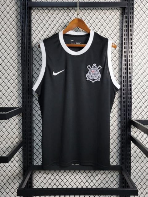 23-24 Vest Corinthians Black Soccer Jersey