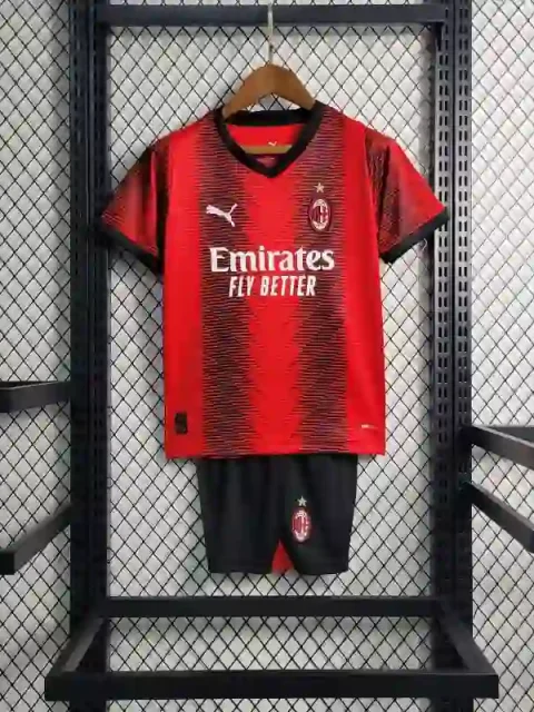 23-24 Kids AC Milan Soccer Jersey Home