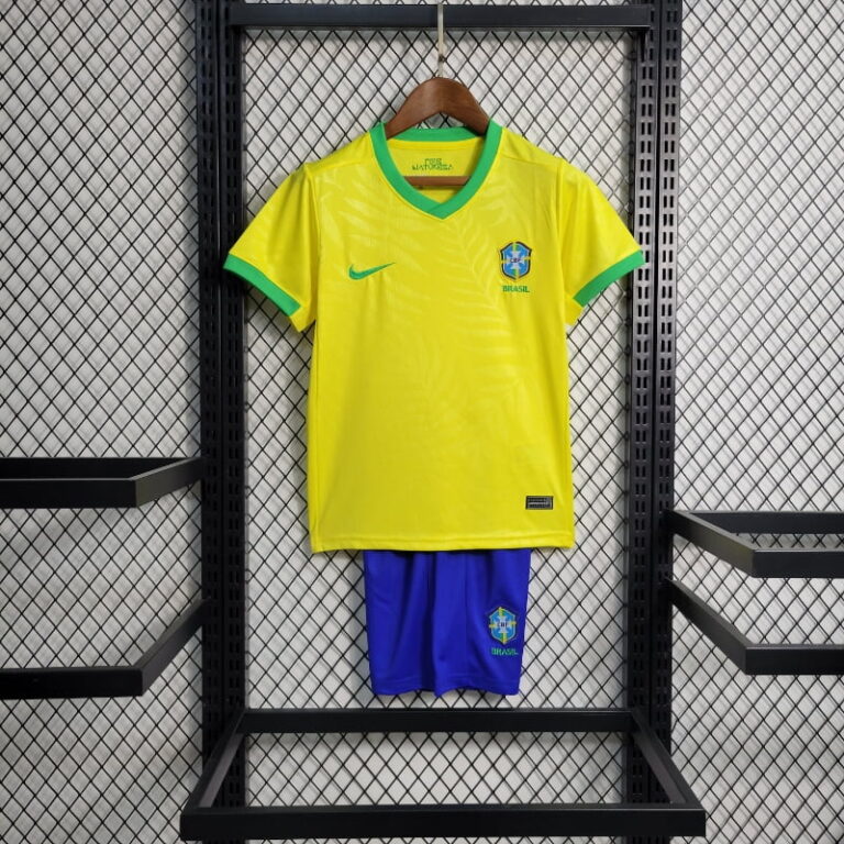 2023 Kids Brazil Soccer Jersey Home