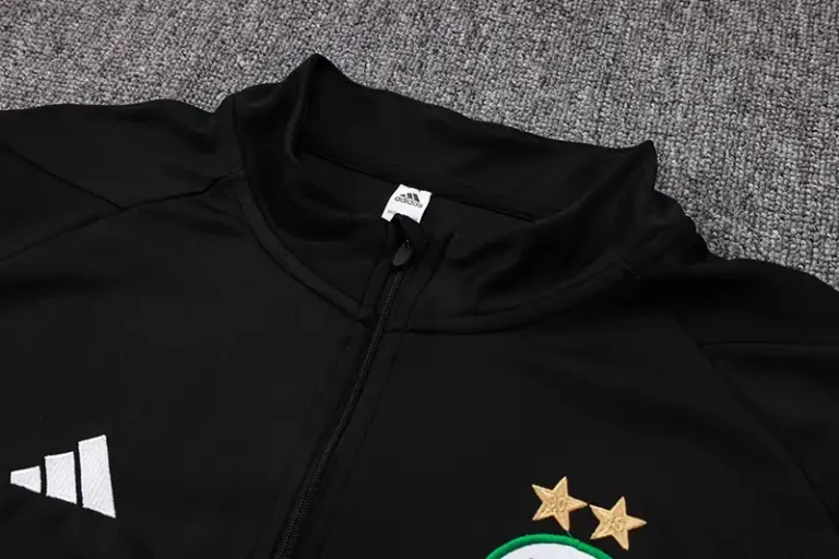 23-24 Algeria Half Zipper Long Sleeved Black Training Suit - Image 4