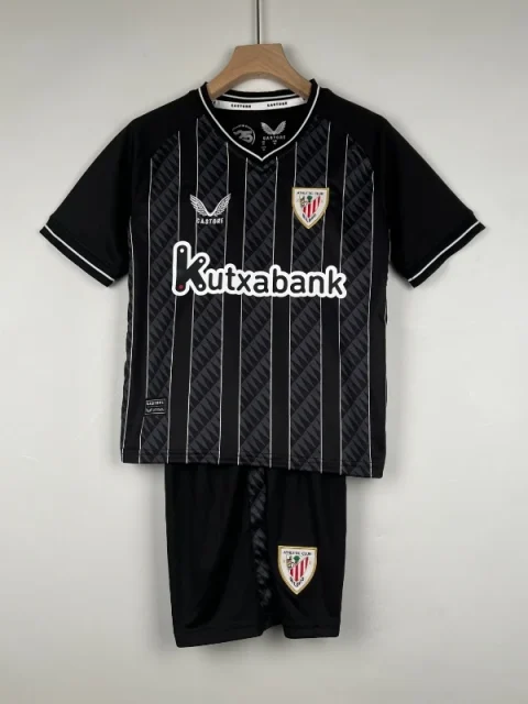 23-24 Kids Goalkeeper Athletic Bilbao Black Soccer Jersey