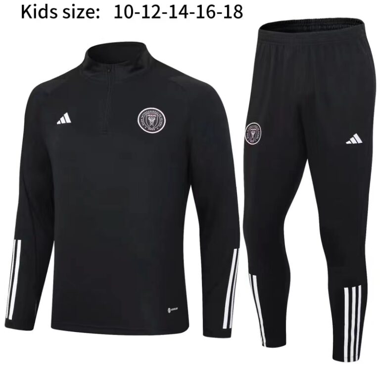 23-24 Kids Miami Half Zipper Long Sleeved Black Training Suit