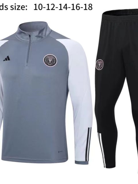23-24 Kids Miami Half Zipper Long Sleeved Grey Training Suit