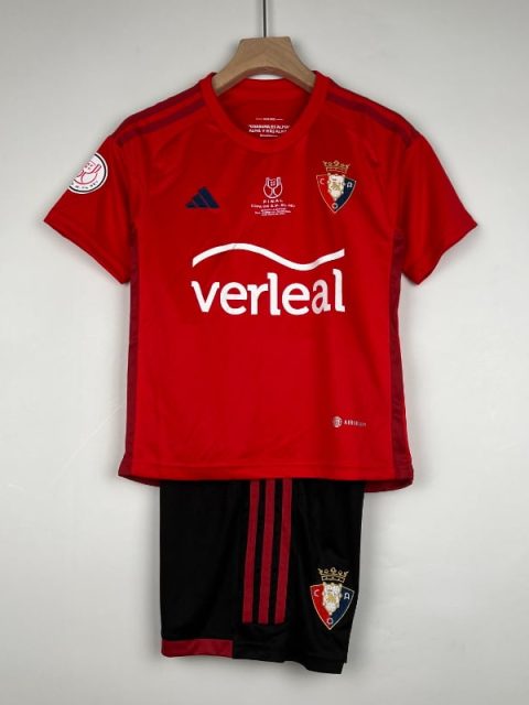 23-24 Kids Osasuna Copa Del Rey Red Soccer Jersey