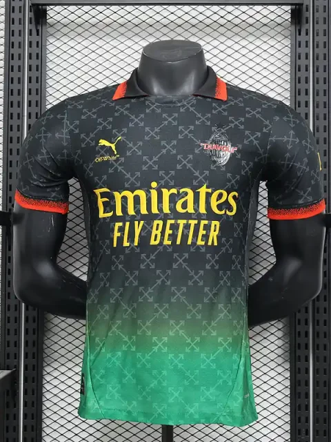 25/26 Player AC Milan Black and Green Soccer Jersey
