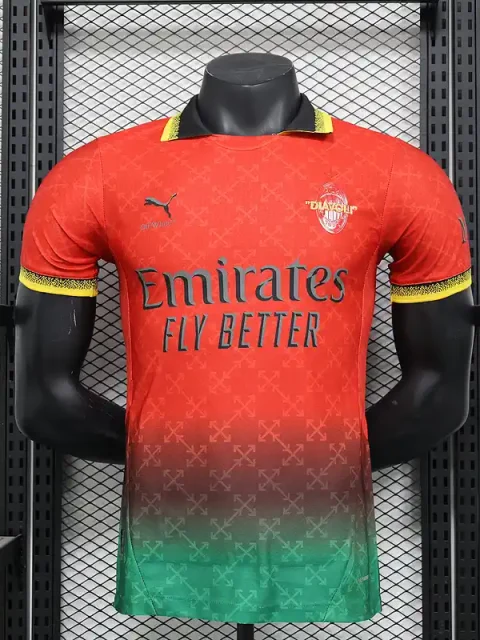 25/26 Player AC Milan Red and Green Soccer Jersey