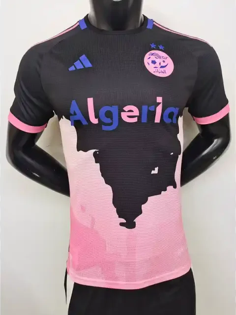 2024 Player Version Algeria Pink and Black Soccer Jersey